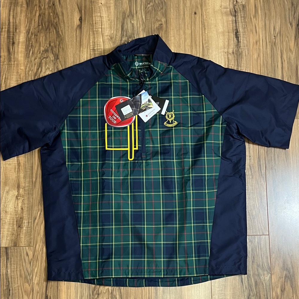 NWT Sunice St Andrews Links Tartan Hamilton Thermal Windbreaker Jacket Sz XL